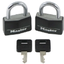 Master Lock® 141T 1/4 in Vinyl Aluminum Alloy Steel Brass Black Wide Covered Solid Body Keyed Padlock