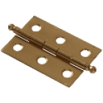 HILLMAN™ Hardware Essentials™ 851195 1-1/2 x 1-1/4 in Brass Bright Brass Ball Tip Hinge