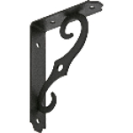 HILLMAN™ Hardware Essentials™ 852000 80 lb Steel Black Ornamental Shelf Bracket