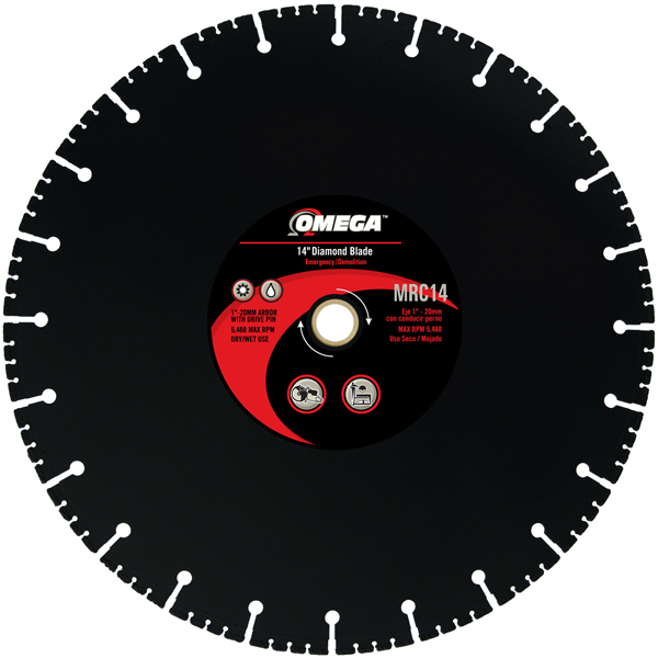 Omega Diamond Tools MRC14 14 in Emergency Cut-off Circular Saw Blade