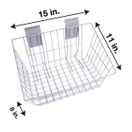 CrownWall™ WB1511-V2 Steel Powder Coated Gray 15 in Medium Wire Basket