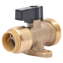 Cash Acme Sharkbite 25559LF 1/2 in x 3/4 in Push-Fit x MHT DZR Brass Straight Stop Valve Push to Fit Valve