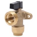 Cash Acme Sharkbite 25560LF 1/2 in x 3/4 in Push-Fit x MHT Brass Straight Stop Valve Push to Fit Valve