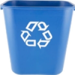 Rubbermaid ® BRUTE® FG295673BLUE 28 qt Rectangle No-Lid Medium Deskside Recycling Container