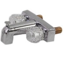 US Hardware P-009NB Chrome, Clear Handle 4 in Brass Underbody Tub & Shower Diverter