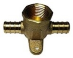 NDL Industries BRPD-08-08-12 1/2 in x 1/2 in x 3/4 in Pex x Pex x FPT Brass Drop Ear Tee