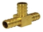 NDL Industries BRPT-12-12-08 3/4 in x 3/4 in x 1/2 in Pex x Pex x Pex Brass Reducing Pipe Tee