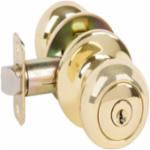 Delaney® Saxon 100T-SA-CS-US3 Round Knob Bright Brass Entry Door Lock