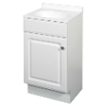 Zenith Home RBC18WW White Laminated Engineered Wood Raised Panel Vanity with Top