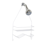 Zenith Home 7518W White 17.75 in (2) Hooks, (2) Shelves and Slots Small Shower Caddy