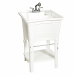 Zenith Home ELT2006W 20 gal White 36 - 34 in Utility Laundry Tub with Pull Out Faucet