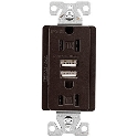 Eaton Cooper Wiring Device TR7765RB-KB-L 125 V 15 A 2 Pole Type A Combination USB Receptacle