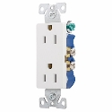 Eaton Cooper Wiring Device 1107W-BOX Decorator 125 V 15 A Residential Grade Duplex Receptacle