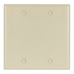 Eaton Cooper Wiring Device 2137V-BOX 4.5 in 2 Gangs Ivory High Gloss Thermoset Plastic Screw Mount Blank Wallplate