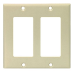 Eaton Cooper Wiring Device 2152V-BOX 4.5 in 2 Gangs Ivory High Gloss Thermoset Plastic Screw Mount Standard Decorator/GFCI Wallplate