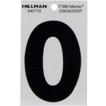 HILLMAN™ 840778 3 in Vinyl Black Adhesive House Number Label