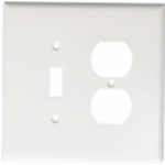 Eaton Cooper Wiring Device 2148W-BOX 5-1/4 in 2 Gangs White Thermoset Plastic Threaded Mount Oversized Combination Wallplate