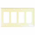 Eaton Cooper Wiring Device 2164V-BOX 4.5 in 4 Gangs Ivory High Gloss Thermoset Plastic Screw Mount Standard Decorator/GFCI Wallplate