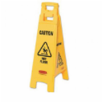 Rubbermaid® FG611277YEL English Caution Wet Floor Plastic Wet Floor Sign