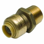 Reliance Worldwide SharkBite™ U118LFA 3/8 in x 1/2 in MNPT x MNPT DZR Brass Reducing Male Adapter