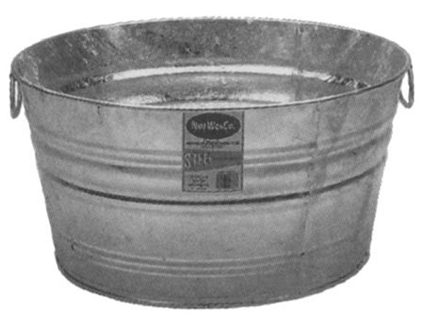 OMEGA OHT-1 Round 11.5 gal Hot Dipped Galvanized Cleaning Tub