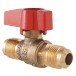 Homewerks Faucets LDR 020-1540 1/2 in x 3/8 in LPS/Flare Heavy Forged Brass 2-Piece Long Lever Gas Ball Valve