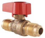 Homewerks Faucets LDR 020-1561 1/2 in Flare Heavy Forged Brass 2-Piece Long Lever Gas Ball Valve