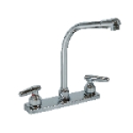 AquaPlumb 1558050 1.8 gpm 2 Handle 2-Handle Hi-Rise Kitchen Faucet with Spray