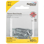 National Hardware™ N120-436 V2030 2 lb Steel Zinc Plated Square Bend Hook