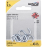 National Hardware™ N121-574 V2076 20 lb Steel Zinc Plated Open S-Hook