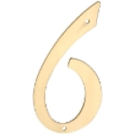 National Hardware™ N211-649 V1901 #6 4 in Solid Brass House Number