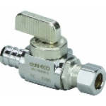 Viega PureFlow 46022 1/2 in x 1/4 in Crimp x CTS Brass Quarter-Turn Straight Stop Valve