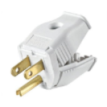 Leviton® 002-3W101-0WH 125 V 15 A 2 Pole Clamptite Hinged Cord End Plug