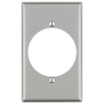 Leviton® 002-04927-000 4-1/2 in 1 Gang Silver Steel Device Mount Outlet Receptacle Wallplate