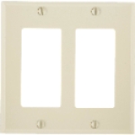 Leviton® 001-80409-00I 4-1/2 in 2 Gangs Ivory Smooth Thermoset Plastic Device Mount Decorator/GFCI Wallplate