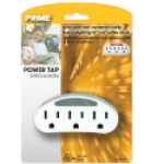 PRIME® Wire & Cable PBADL101 125 V 15 A 3 Outlets Power Tap with Photocell Night Light