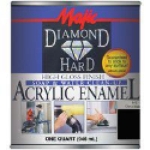 Yenkin-Majestic Majic Paints DIAMOND HARD 8-1501-2 1 qt Can Black Gloss Interior/Exterior Acrylic Enamel Paint