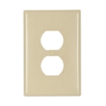 Eaton Cooper Wiring Device 2142V-BOX 1 Gang Ivory High Gloss Thermoset Plastic Flush Mount Duplex Receptacle Wallplate