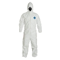 Sunrise 14121FC XL White Polyethylene Hooded Coverall