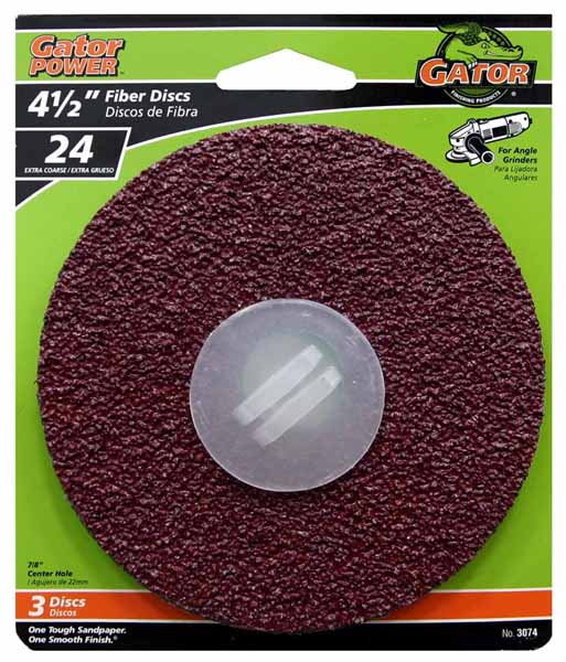 Ali Industries Gator® 3074 7/8 in 4-1/2 in 24 Grit Aluminum Oxide Fiber Disc