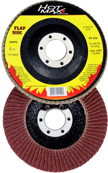 KDAR Hot Max Torches™ 29096 7/8 in 4-1/2 in 80 Grit Aluminum Oxide Hubless Flap Disc