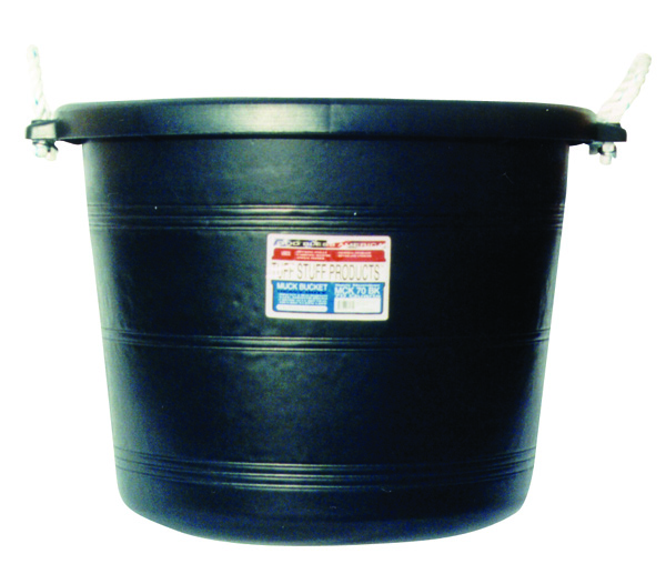 Tuff Stuff MCK70BK 70 qt Polyethylene Black Muck Bucket