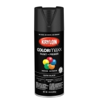 Sherwin Williams Krylon® COLORMAXX K05557007 12 oz Aerosol Can Black Satin Spray Paint