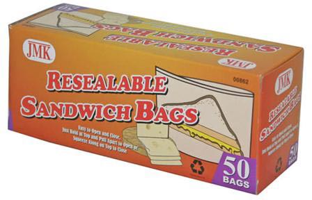 JMK IIT IN80162 Food Items Fresh Seal Reclosable Sandwich Bag