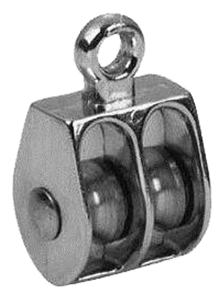 BARON 0176-3/4 3/4 in Double Wheel Rigid Eye Pulley