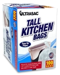 ALUF Plastics® ULR-TK13G-FL-100C 13 gal 24 in 28 in Ultrasac® Trash Bag with Flap Ties