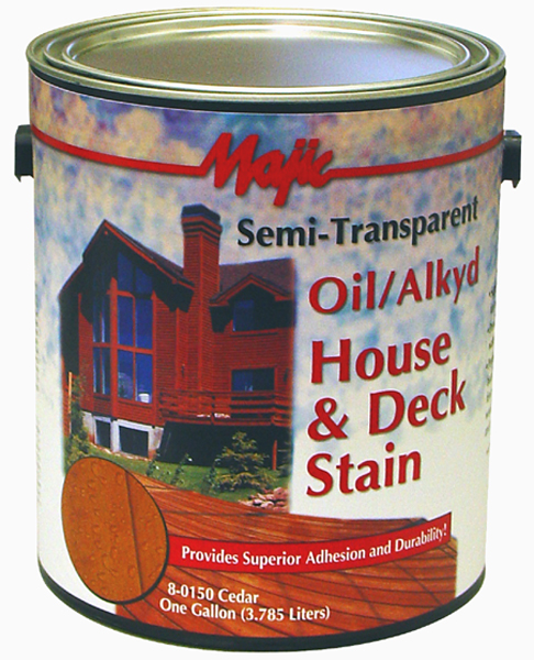 Yenkin-Majestic Majic Paints 8-0150-1 1 gal Can Cedar Semi-Transparent Exterior Oil/Alkyd House and Deck Stain