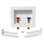 Oatey Quadtro 38300 9.43 in Width x 9.61 in Height x 3.73 in Depth White 4 Support Brackets Push Connect Outlet Box