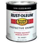 Rust-Oleum® STOPS RUST® 7798502 1 qt Black Semi-Gloss Brush-On Protective Enamel Paint