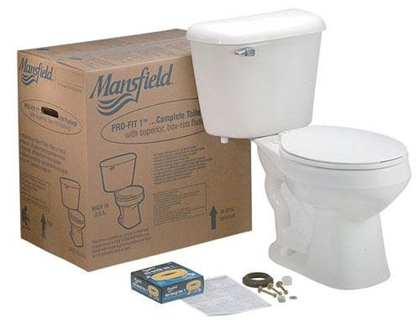 Mansfield China Pro-Fit PRO-FIT-3-BONE Elongated Vitreous China Bone Toilet Kit